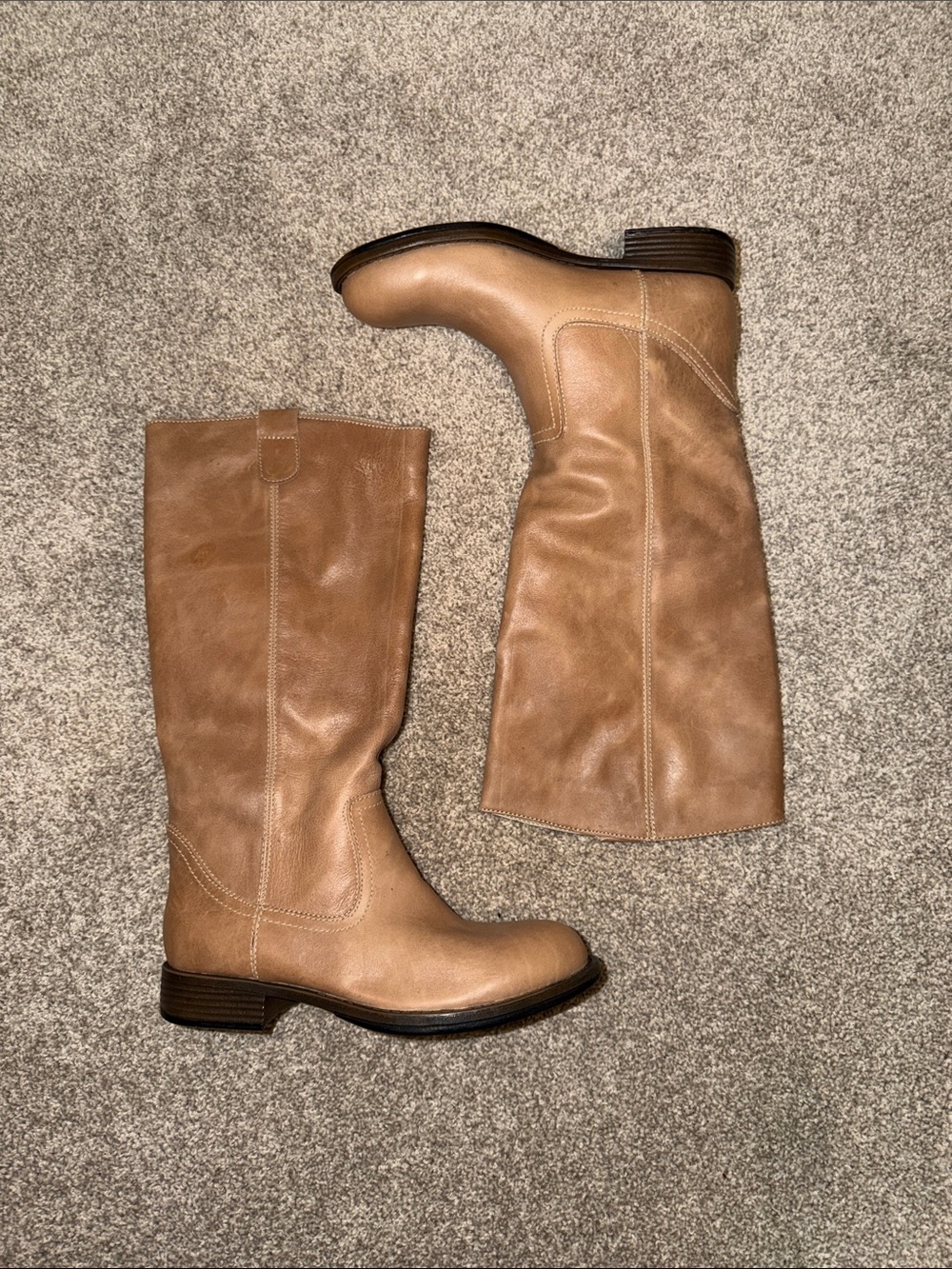 Kenneth Cole Reaction Tan Knee-High Leather Riding Boots